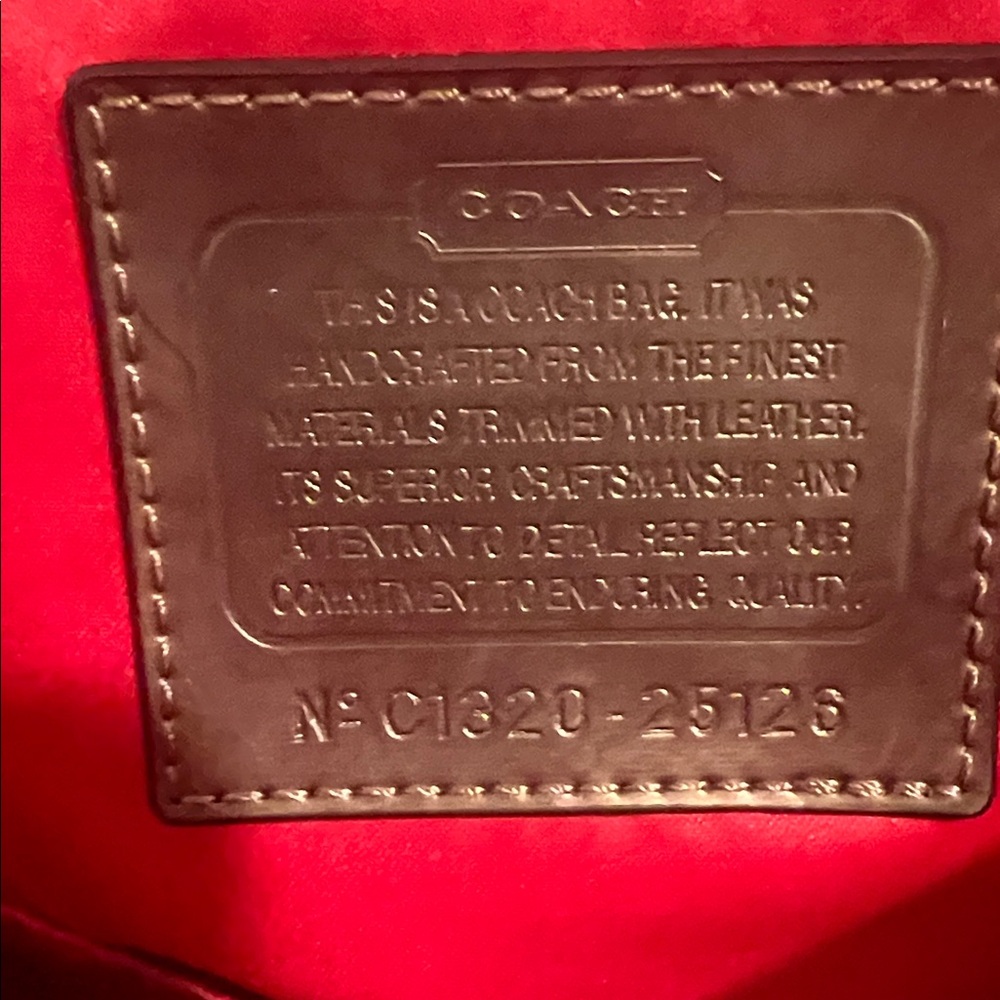 Coach Dot and Stripe Tote - Brown and Red - Picture 3 of 8